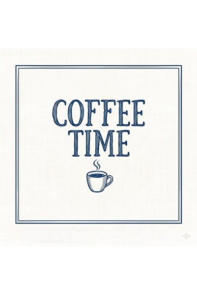 Maki Home Makiteks 41X41 cm Blue Coffee Time Patterned Throw Pillow Cover - F...