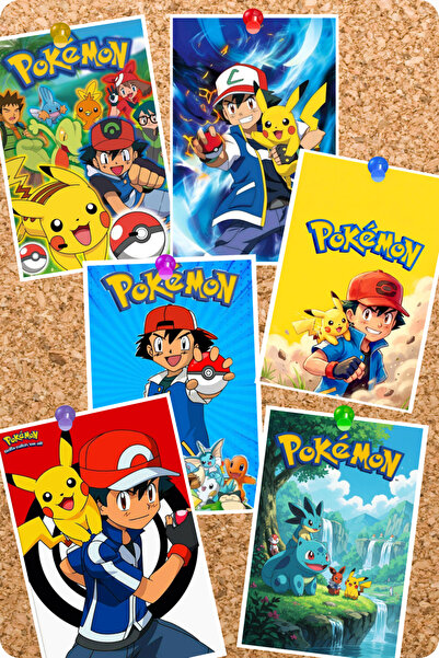 GameBulance Pokemon Themed 6-Piece Board Card Set |   Pokemon Pikachu Photo C...