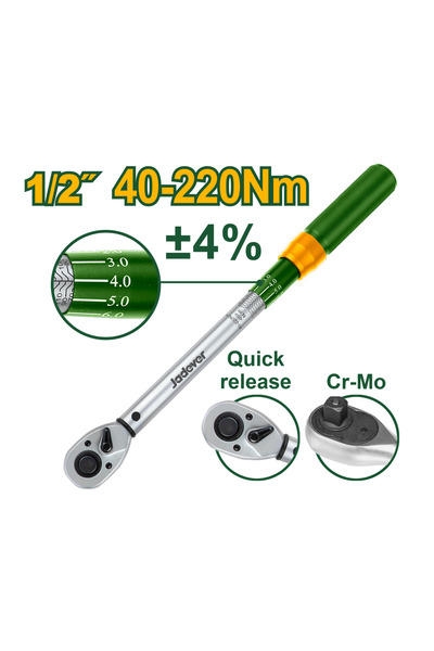 Jadever Preset Torque Wrench from يد عزم 1/2بوصه 220 نيوتن