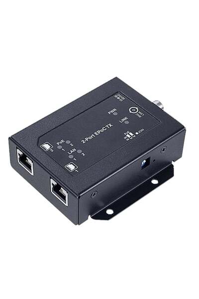 Wantec Adaptor IP Ethernet 2W PoE-BNC-Client/Receptor cu 2 porturi