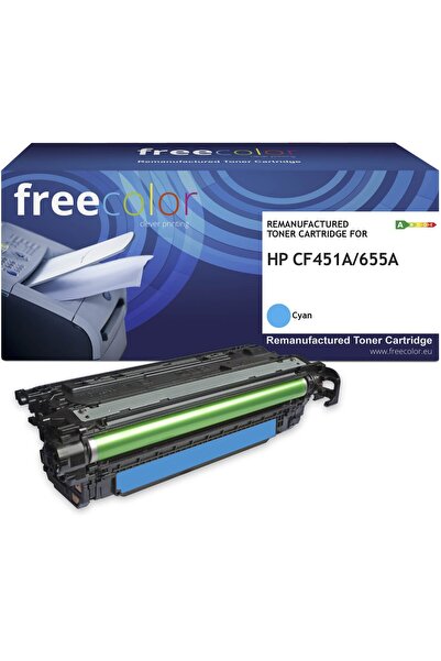 Freecolor Toner HP 655A (CF451A) cyan 10500 pagini recondiționat