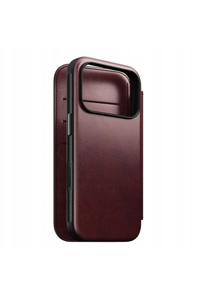Nomad Husă modernă din piele - husă tip carte din piele pentru iPhone 17 Pro,...