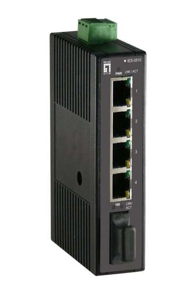 LEVEL ONE LevelOne Industr.Switch 4xFE/1xSC MM 2km +DIN Plastik