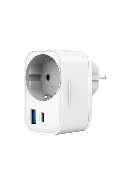 Gembird Szybka ≈Çadowarka USB z 2 portami i gniazdem AC, 20W, bia≈Ça