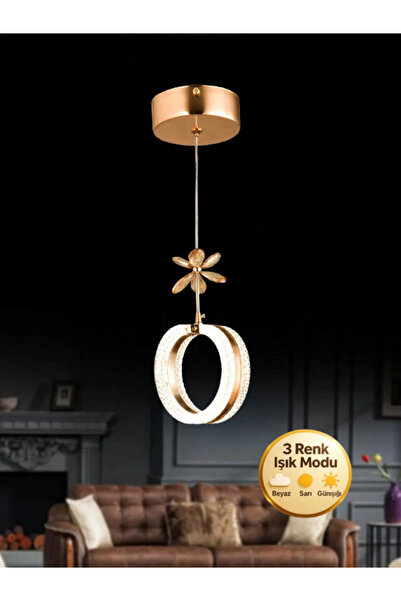 Lumia Lighting Aurea Model Gold 3 Renk Modu Ledli Kristal Taşlı Modern Salon ...