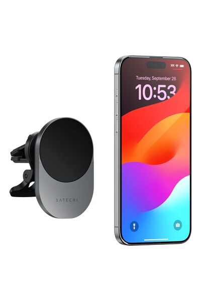 Satechi Încărcător auto wireless Qi2 - încărcător auto fără fir Qi2 15W compa...