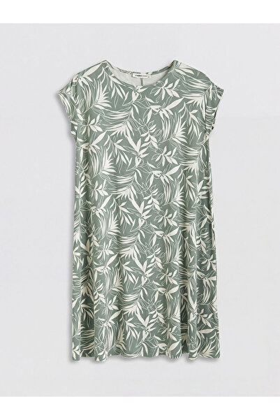 LC Waikiki Rmz Gi̇yi̇m Farkiyla Zero Roba Collar Embroidered A-Line Dress