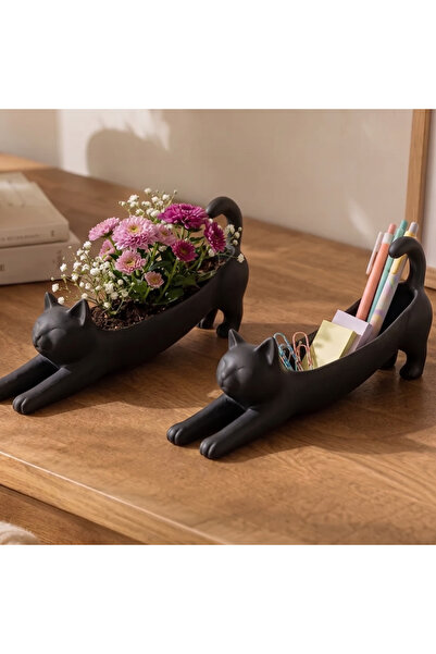 VibecraftRomania Suport Decorativ "Pisică la Întins" - Organizator Multifuncț...