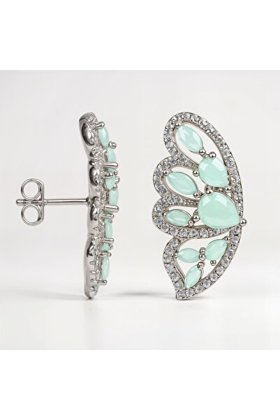 Oria Jewelry 925 silver earrings with chalcedony and zirconium