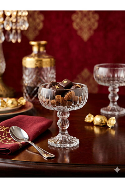 çukurova home Mini Turkish Delight Bowl with Crystal Glass Feet - Presentatio...