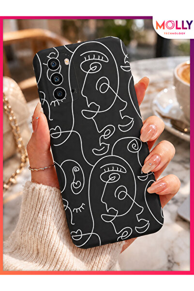 Molly OPPO RENO 4 İçin Siyah Face Art Desenli Silikon Kılıf