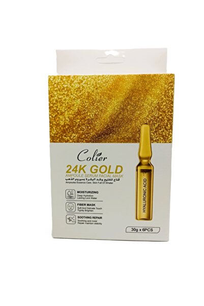 colier 24K Gold Ampoule Serum Facial Mask – 6 Pcs