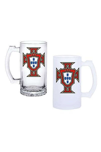 Ghostbastır Portugal National Team Beer Glass with Handle, Frosted or Transpa...