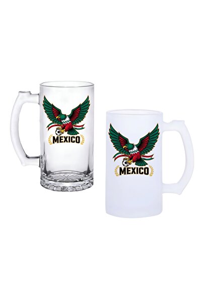 Ghostbastır Mexico World Cup Beer Glass with Handle Frosted or Transparent Op...