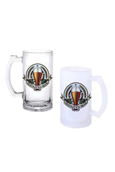 Ghostbastır Beer Destination Beer Glass with Handle, Frosted or Transparent O...