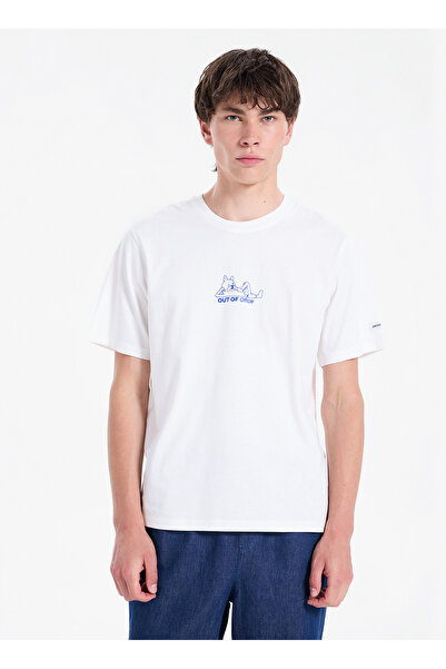 Jack & Jones Beyaz Erkek Regular Fit T-Shirt 12307700 JORFOCUS TEE SS CREW BSS26