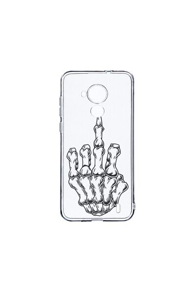 bestcase Διαφανής Θήκη Σιλικόνης 2MM, Συμβατή με Nokia C30, Skeleton Hand FU,...