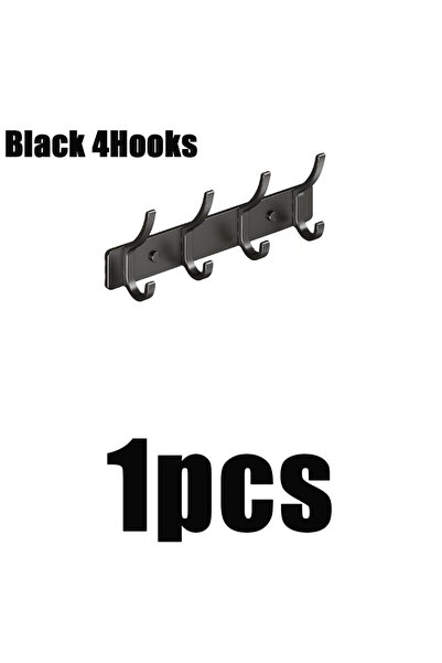 Choice3 1pcs Black 4Hooks 1pcs 4/6/8hooks No Drill Door Behind Hook Storage W...