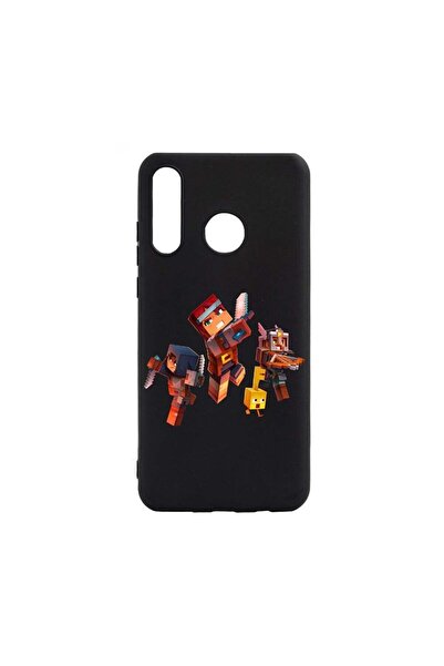 bestcase Калъф за Huawei P30 Lite, Minecraft, Устойчив на износване, Противоп...
