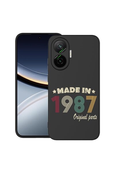 bestcase Калъф за Poco F7 с оригинални части, дизайн 1987, TPU матов ултра тъ...