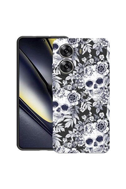 bestcase Husă pentru Poco X7 Pro 5G, Craniu Negru și Alb, Silicon Subțire 0.8...