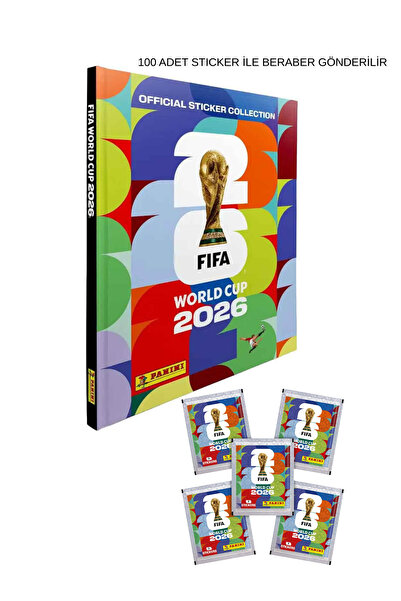 TOYFEST FIFA World Cup 2026 Panini SERT KAPAK STICKER ALBUM + 100 Paket (700 ...