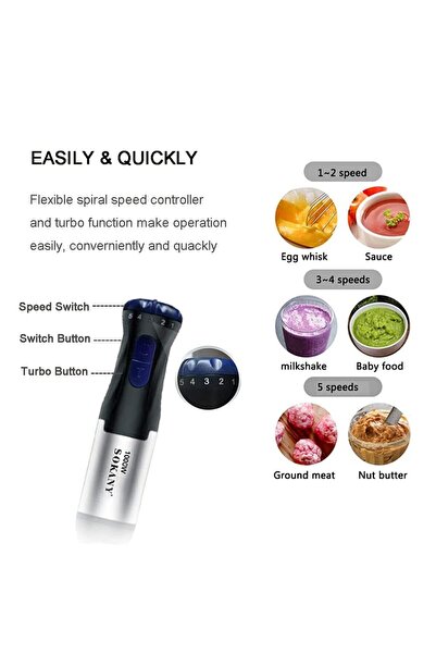 Generic Comfort Grip Blender Ergonomic Handle Trendy Design Easy Clean Lightw...