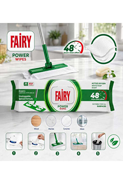 Fairy فيري | مناشف مبلله لتنظيف الارضيات مجموعة 2 * 50 منشفه