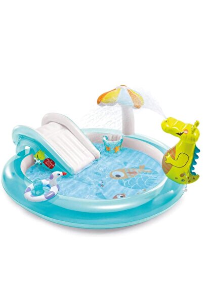 Tessari Piscină și tobogan model crocodil pentru copii 2.01 x 1.70 x 0.84 m