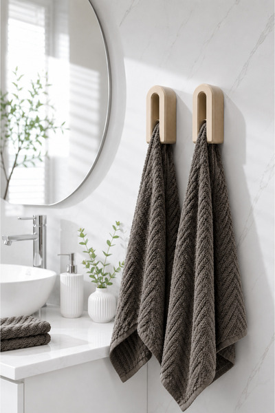 Arvella Studio Yapışkanlı Modern Havlu Askısı 2’li Set | Delmeden Duvar Havlu...