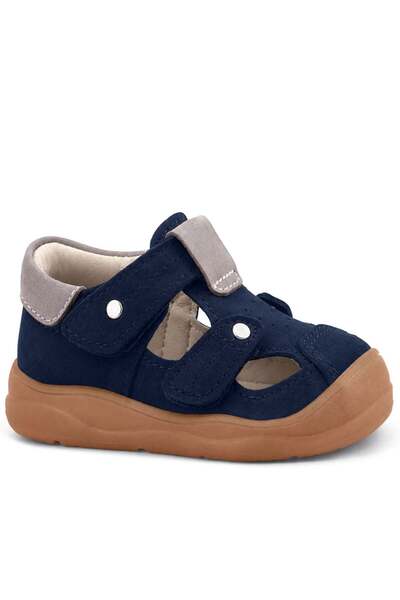 Rakerplus Genuine Leather Navy Blue Velcro Baby Sandals