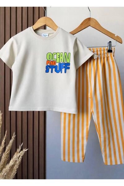 Generic Ocean Unisex Kids Cotton Bottom and Top 2-Piece Set