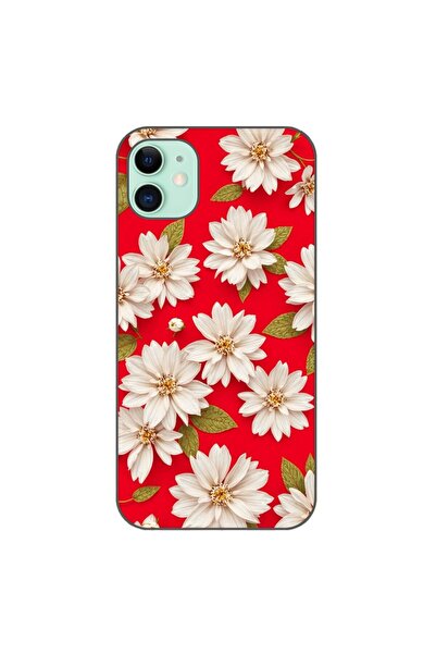 OEM Θήκη συμβατή με Apple iPhone 11, από σιλικόνη gel TPU, με λευκά λουλούδια...
