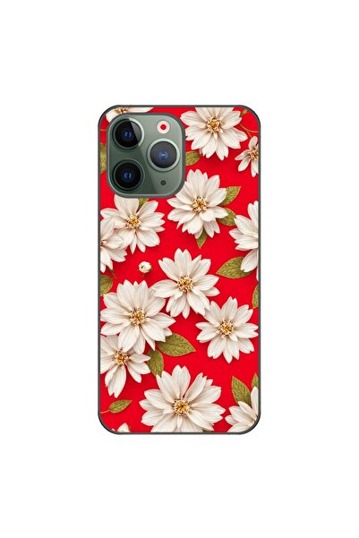 OEM Θήκη συμβατή με Apple iPhone 11 Pro, από σιλικόνη gel TPU, με λευκά λουλο...