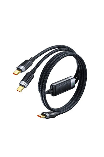 Mcdodo 100W 2'si 1 Arada USB-C to Dual USB-C Işıklı 1.5 Metre Hızlı Şarj Kabl...