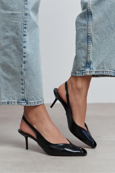 NİŞANTAŞI SHOES Γυναικεία παπούτσια με τακούνι Aden σε μαύρο ρουστίκ σχέδιο, ...