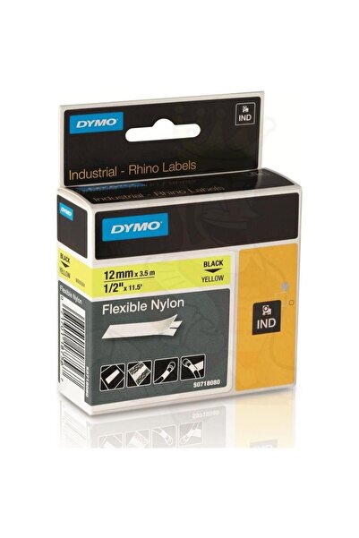Dymo نايلون مرن من راينو برو 12 مم × 3.5 متر أصفر-أسود