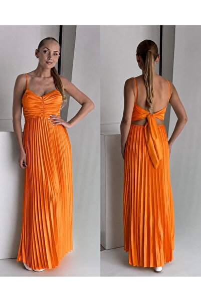 Demhana Boutique Pleated Satin Dress