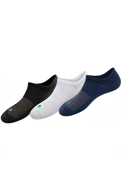 Bonny Silver Odor-Free No Show Booties Men's Mixed Silver Socks 3-Pack