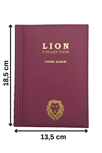 Lion MARKA (BORDO RENK) 72 ADET KAPASİTELİ (KAPAMALI) PARALARA UYGUN KOLEKSİY...