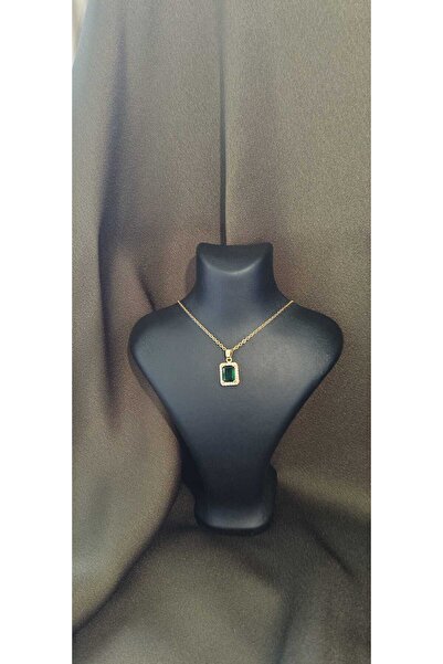 Store Yeşil Zirkon Taşlı Kolye