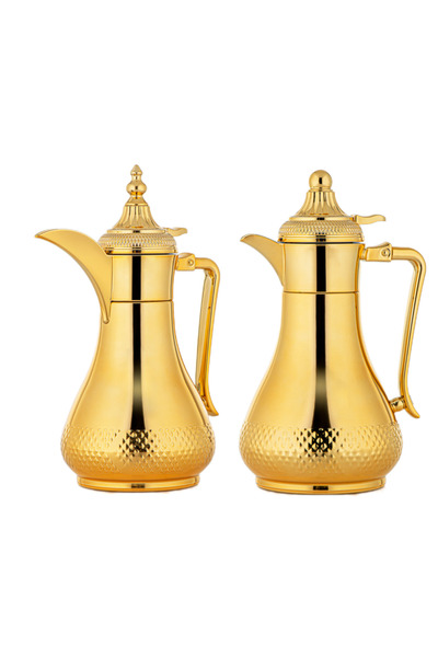 zorlo online store Luxury Gold-Plated Arabian Dallah Coffee Flask Set, 0.6L C...
