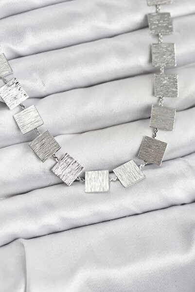 Generic Brand Square Plate Model Silver Color Women's Necklace