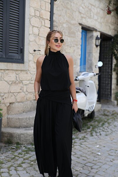 QİMYA BUTİK Buketli̇ Women's Gathered Collar Elastic Waist Blouse & Extra Att...