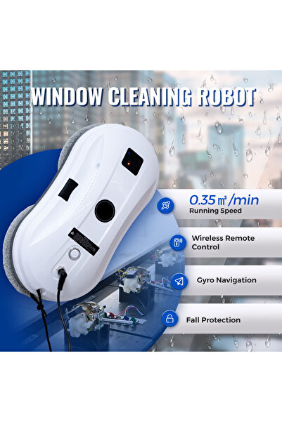 OEM Robot Curățare Geamuri cu Pulverizare Apă, Aspirare Puternică, Telecomand...