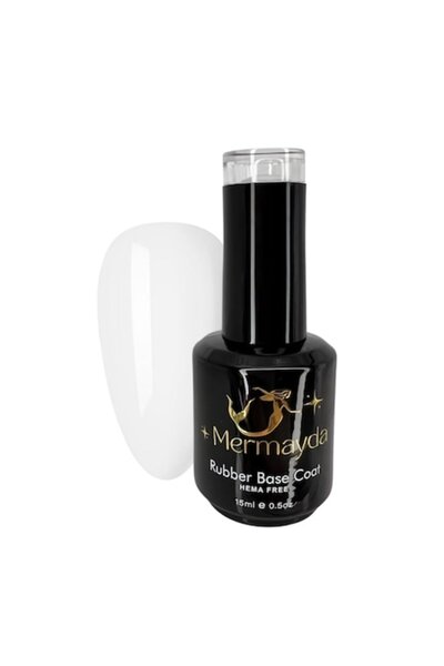 Mermayda Semi-permanent Rubber Base Nail Polish, Hema Free, Milky White, 15ml
