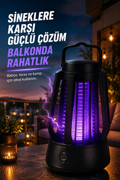 FREFLY Mor Işıklı Elektrikli Sinek Öldürücü Lamba Balkon Bahçe Kamp Kullanım ...