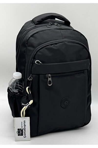 Bevitton Black Unisex School Backpack Waterproof Fabric Large Size Middle Sch...