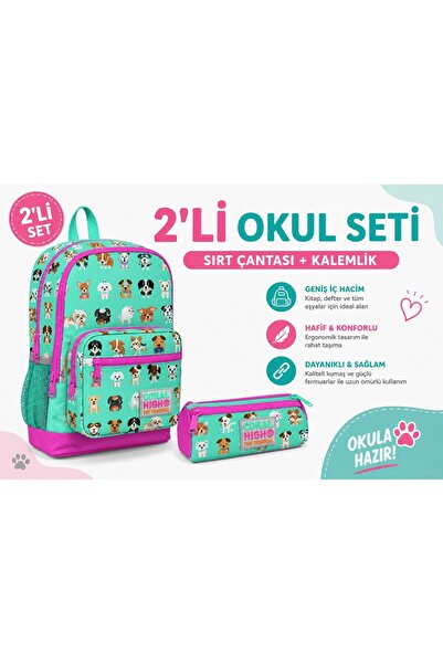 Coral High Σακίδιο πλάτης Water Green Dog 23465+ Θήκη στυλό 22306