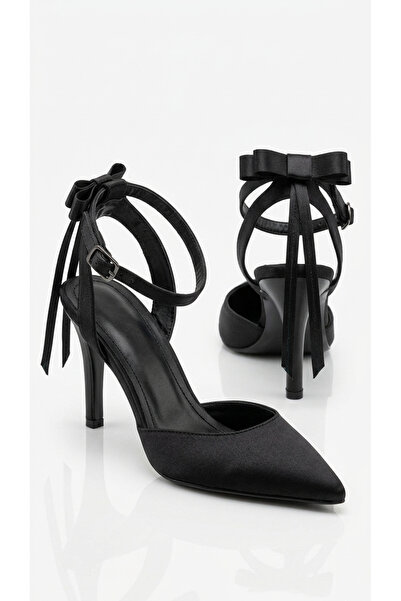 guijarro Satin Bow Stiletto Ankle Strap 7 cm Heeled Shoes